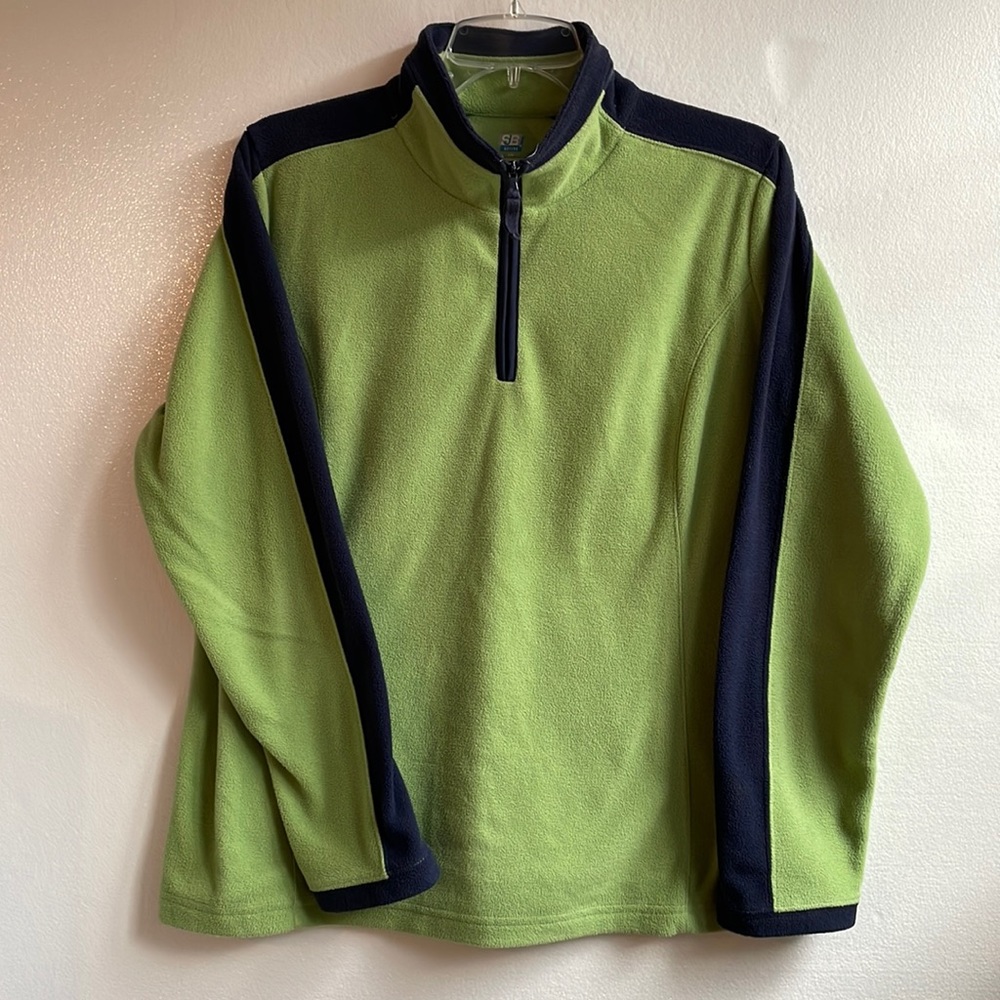SJB Active quarter zip two tone fleece pull over size large